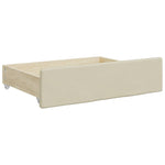 ZNTS Bed Drawers 2 pcs Cream Engineered Wood and Faux Leather 833924