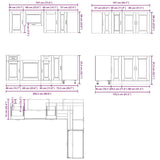 11 Piece Kitchen Cabinet Set Porto Sonoma Oak Engineered Wood 3314964