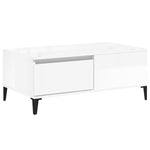 ZNTS Coffee Table High Gloss White 90x50x36.5 cm Engineered Wood 821118