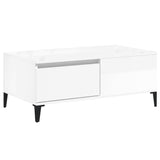 ZNTS Coffee Table High Gloss White 90x50x36.5 cm Engineered Wood 821118