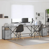Desk with Shelf Grey Sonoma 182 x 101 x 87.5 cm Engineered Wood 3376139