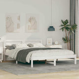 Bed Frame with Headboard White 140 x 200 cm Solid Pine Wood 872777