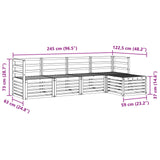 Outdoor Sofa Set 5 pcs White Solid Acacia Wood 3391654