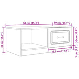 Coffee Table White 90 x 50 x 37 cm Engineered Wood 895875