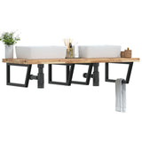 Basin Shelf Wall Mounted Steel and Solid Wood Acacia 3302919