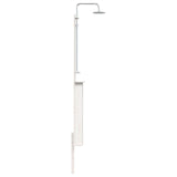 Outdoor Shower 246 cm Solid Pine Wood and Stainless Steel White 886353