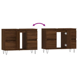 Bathroom Cabinet Brown Oak 80x33x60 cm Engineered Wood 831659