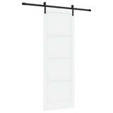 Sliding Door White and Black 83 x 232 cm Solid Pine Wood 3333173
