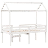 High Sleeper Bed without Mattress White 90x200 cm Solid Wood Pine 3282133