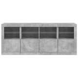 Sideboard with LED Lights Concrete Grey 163x37x67 cm 3209075