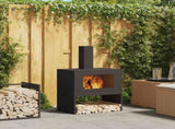 Fire Pit Black 60 x 40 x 96 cm Steel 858934