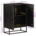 Sideboard Black 55x30x76 cm Solid Wood Mango and Iron 372005