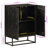 Sideboard Black 55x30x76 cm Solid Wood Mango and Iron 372005