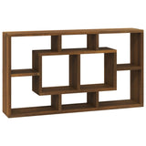 Wall Display Shelf 8 Compartments Brown Oak 342594