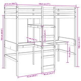 Loft Bed Frame without Mattress White 90x190cm Solid Wood Pine 3308548