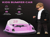 360&deg Rotation Kids Bumper Car, 12V Waltz Car with Remote Control, Dual Joystick, Music, Lights, T3398P348436