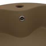 Luxury Wash Basin with Overflow Matt Cream 36x13 cm Ceramic 147040