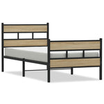 Metal Bed Frame without Mattress Sonoma Oak 75x190 cm Small Single 4017110