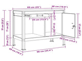 Workbench Black 90 x 49 x 91 cm Engineered Wood and Metal 42020134
