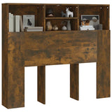 Headboard Cabinet Smoked Oak 120x19x103.5 cm 817246