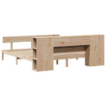 ZNTS Bookcase Bed without Mattress 180x200 cm Super King Solid Wood Pine 3321780