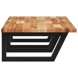 Basin Shelf Wall Mounted Steel and Solid Wood Acacia 3302839