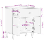 ZNTS Bedside Cabinet 50x33x60 cm Solid Wood Mango 358295