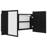 LED Bathroom Mirror Cabinet Black 90x12x45 cm Acrylic 804973