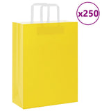 Paper Bags 250 pcs with Handles Yellow 26x12x35 cm 4102010