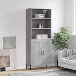 Highboard Grey Sonoma 69.5x34x180 cm Engineered Wood 3189971