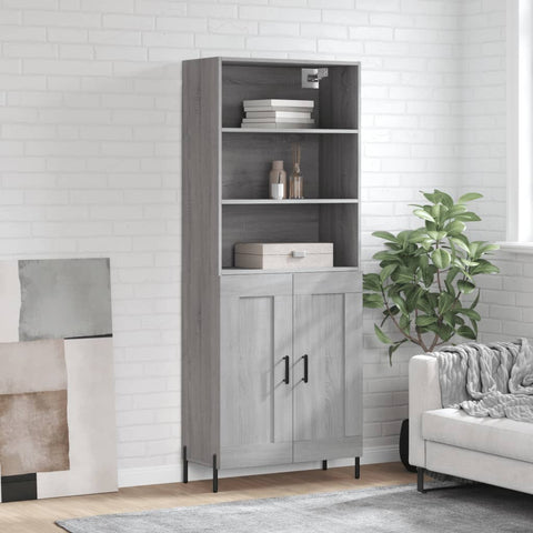 Highboard Grey Sonoma 69.5x34x180 cm Engineered Wood 3189971