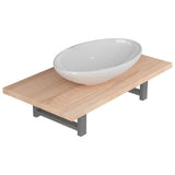 Two Piece Bathroom Furniture Set Ceramic Oak 279327