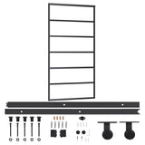 Sliding Door with Hardware Set ESG Glass&Aluminium 102x205 cm 3081955