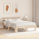 Bed Frame with Headboard Natural 160 x 200 cm Solid Pine Wood 872434