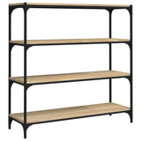Book Cabinet Sonoma Oak 100x33x100 cm Engineered Wood and Steel 819358