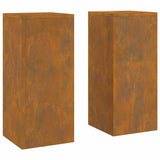 Plant Stand 2 pcs Rusty 24 x 24 x 55 cm Weathering Steel 865819