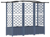 Raised Bed with Trellis and Roof Grey 163 x 40 x 141 cm PP 42032561