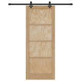 Sliding Door Manual Natural and black 83 x 211 cm 3333506