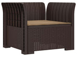 1-Seater Armchair with Cushion Rattan Look PP Brown 8011858