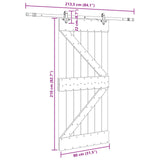 Sliding Door NARVIK Natural and Black 80 x 210 cm 3445236