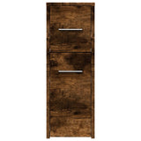Narrow Bathroom Cupboard with Wheels Smoked Oak Engineered Wood 855281