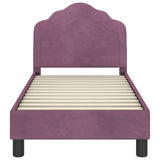 Toddler Bed Frame with Headboard Purple 70 x 140 cm Velvet 42010933