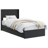 Bed Frame with Storage and Headboard Black 90 x 190 cm 3414420