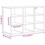 Shoe Cabinet Black Oak 77.5 x 30 x 51 cm Engineered Wood 875208