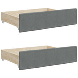 Daybed with Trundle&Drawers without Mattress Dark Grey 90x190 cm Single 3197262