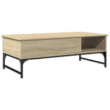 Coffee Table Sonoma Oak 100x50x35 cm Engineered Wood and Metal 845392