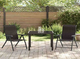 Garden Dining Set 3 pcs Black Coffee Powder-Coated Steel 3379268