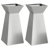 Pillar Planter 2 pcs Silver 35 x 35 x 73 cm 873849