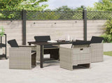 Garden Dining Set 5 pcs Light Grey Poly Rattan 3380610