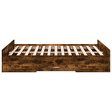 Bed Frame with Drawers without Mattress Smoked Oak 140x190 cm 3280311
